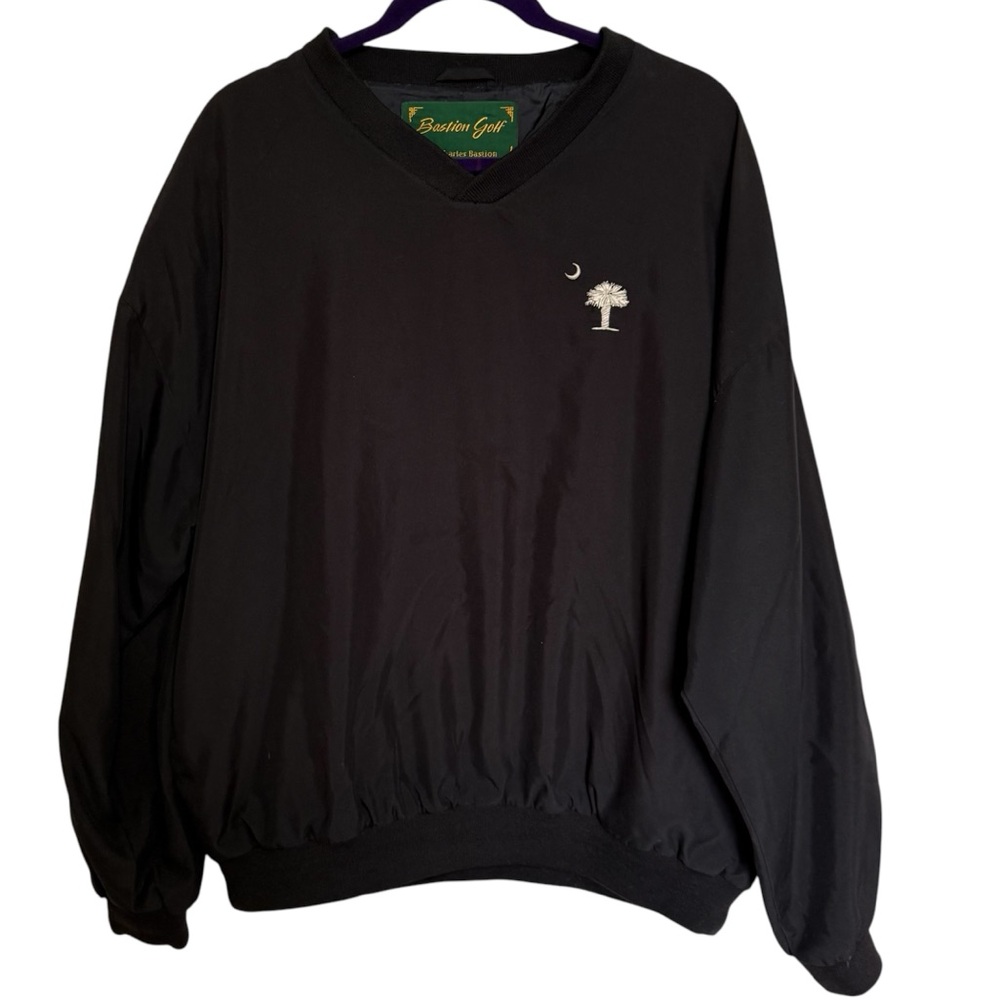 Mens Bastion Golf Pullover Lined w Black Palmetto &‎ Crescent Moon Size X-Large